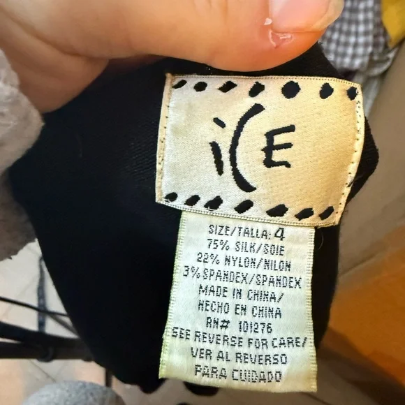 Ice Vintage Y2K Black Silk Baby Pink Lace Trim Cardigan - Picture 3 of 4